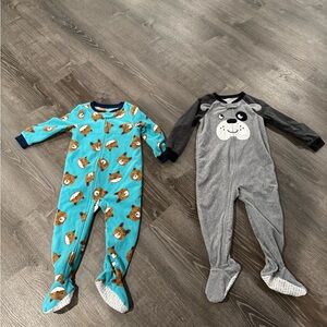 Carter's Blue and Gray Animal Print Footies
